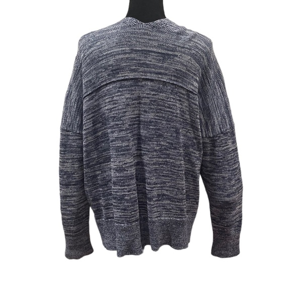 GAP long sleeve open front knit blue & white cotton blend cardigan extra large - Picture 4 of 8